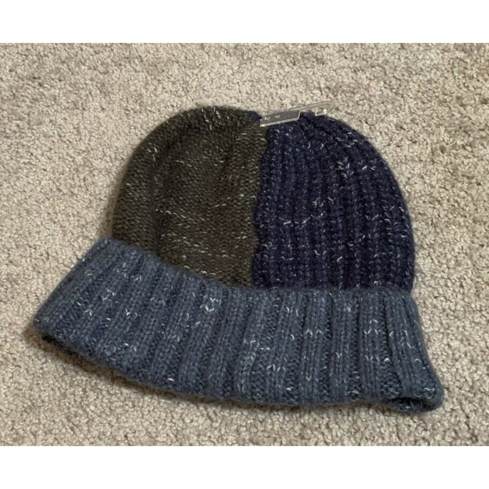 Universal Thread Womens Blue Colorblock Knit Winter Beanie Hat OS - Picture 3 of 3
